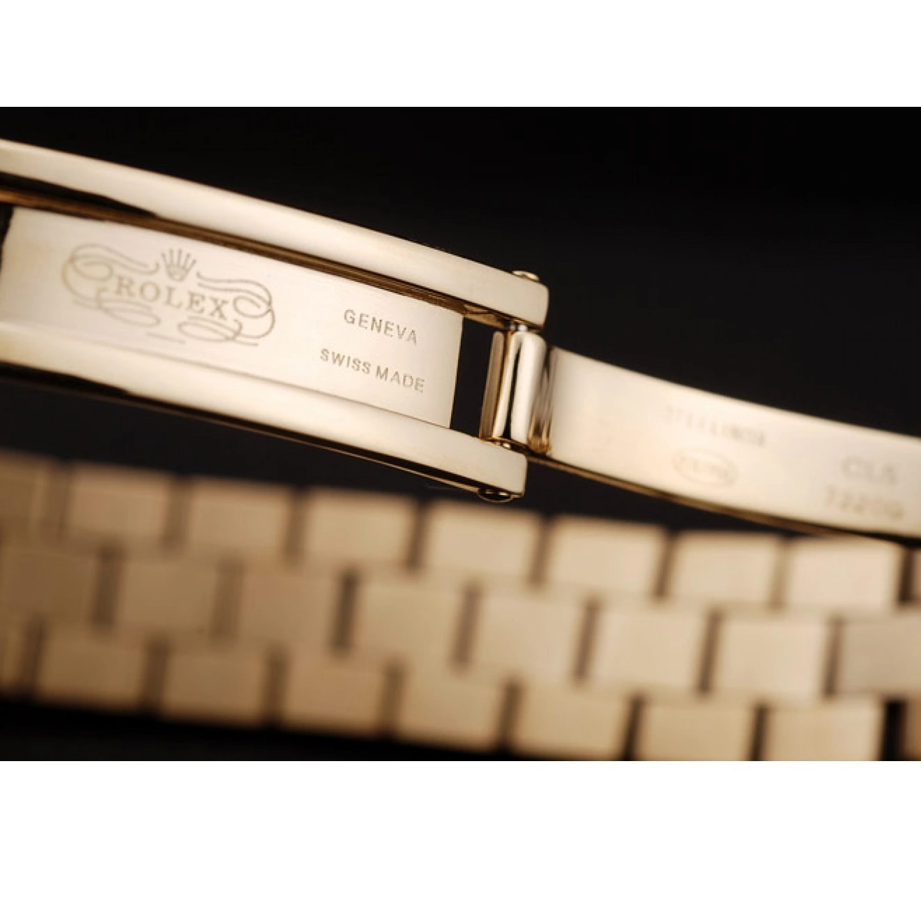 AAA replica watch Pattern Dial DateJust Gold Ribbed Rolex Gold Bezel 0627